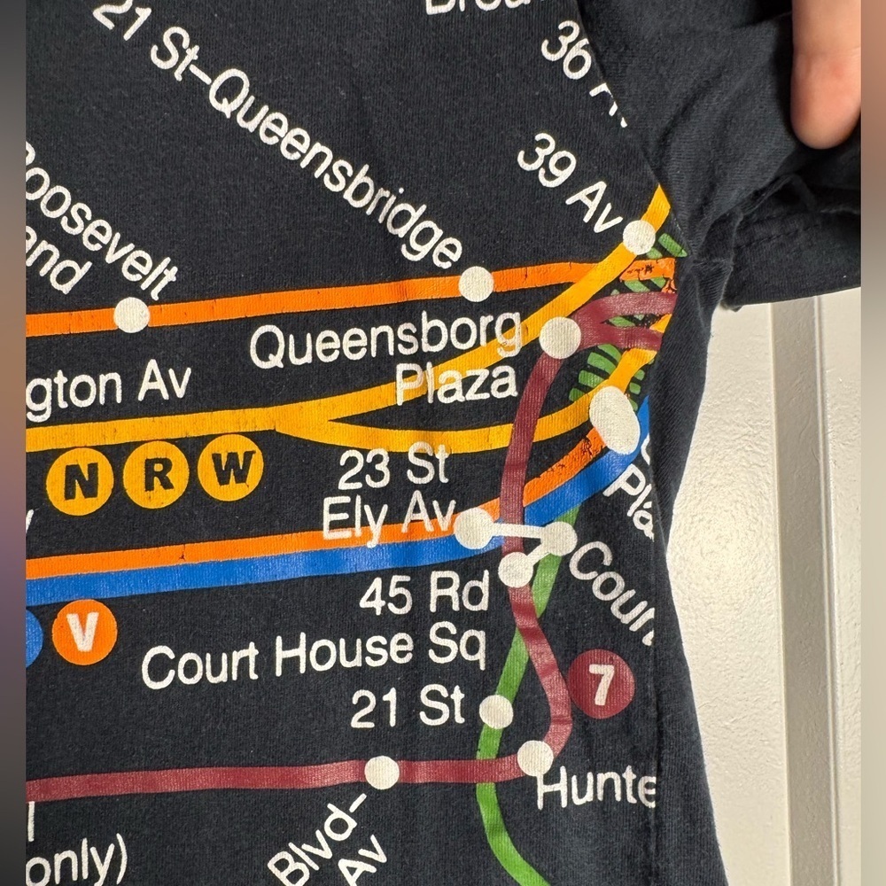 NYC Subway Line Map Souvenir Tee New York crew - Picture 2 of 6
